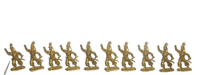 10 STÜCK HAUSSER ELASTOLIN 4 cm TÜRKEN JANITSCHAR - ROHLINGE GOLDFARBEN 