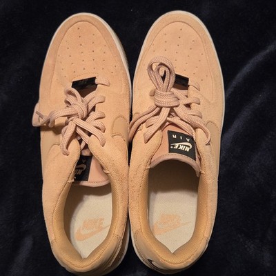 Nike Air Force 1 Low Top Lace-Up Suede Sneaker Tan AR5339-203