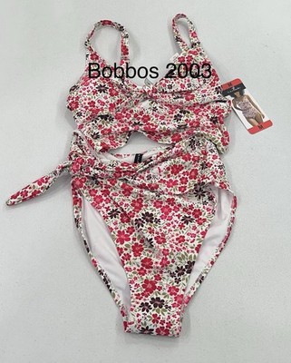 Tahari Women's 2-Piece Adjustable Straps Tankini Swim Suit, Multi Floral, M
