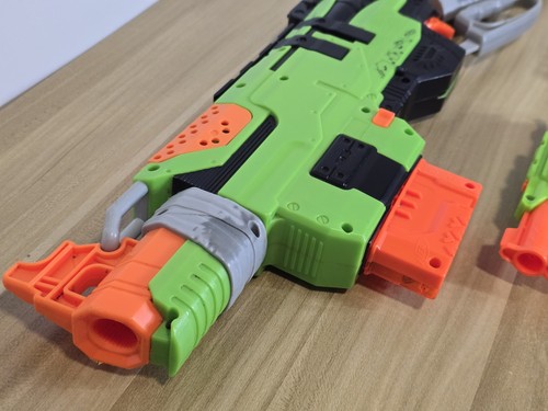 NERF Gun Bundle Zombie Strike Slingfire Shotgun + Doublestrike Pistol + Bullets - Picture 6 of 8