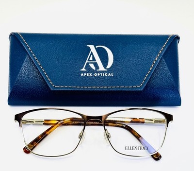 ELLEN TRACY CORDOBA BROWN GOLD Brown Womens Cat Eye Eyeglasses 53-16-135 B:38