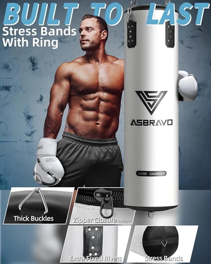 Boxsack für Erwachsene 4ft PU schweren Boxsack Set 12OZ Handschuhe für MMA - Bild 2 von 4