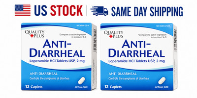 Anti Diarrheal Caplets 2mg 24 Count 2-Pack OTC Relief EXP 2029