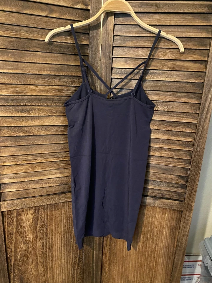 C'est Moi Bamboo Cross Front Cami Slip Dress Charcoal OS Fits Most - Image 3 of 4