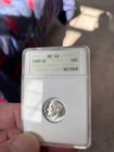 1947 D Roosevelt Dime MS64 ANACS SOAP BOX