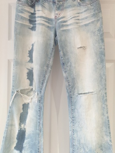MISS SIXTY Jeans "Extra Low Tommy" Distressed blau Denim Schlaghose UK Größe 10 W27 - Bild 4 von 10