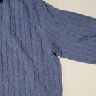IZOD Mens Blue Cable-Knit Cotton 1/4 Zip Mock Neck Pullover Sweater XL — photo 4