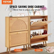 Shoe Cabinet with 2 Flip Drawers Shoe Storage Cabinet for Entryway Free