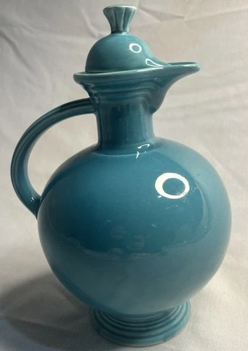 Vtg Fiesta Homer Laughlin Turquoise Carafe, Pitcher With Stopper. Original