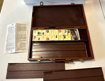 Vintage 1970s Rummy-O Game in Faux Leather Case by Cardinal, Complete, Nice Cond