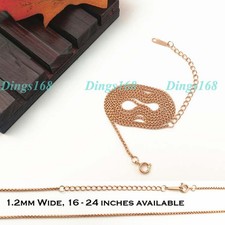 18K Rose Gold Filled HypoAllergenic THIN 21-24inch Round Box Chain Necklace H208