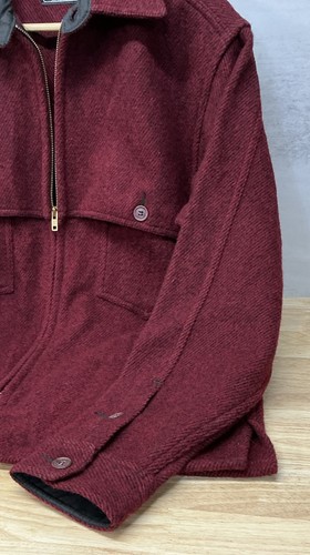 Johnson Woolen Mills Jac-Shirt Full Zip Deep Red - Size L / XL - USA, Vermont - Picture 7 of 16