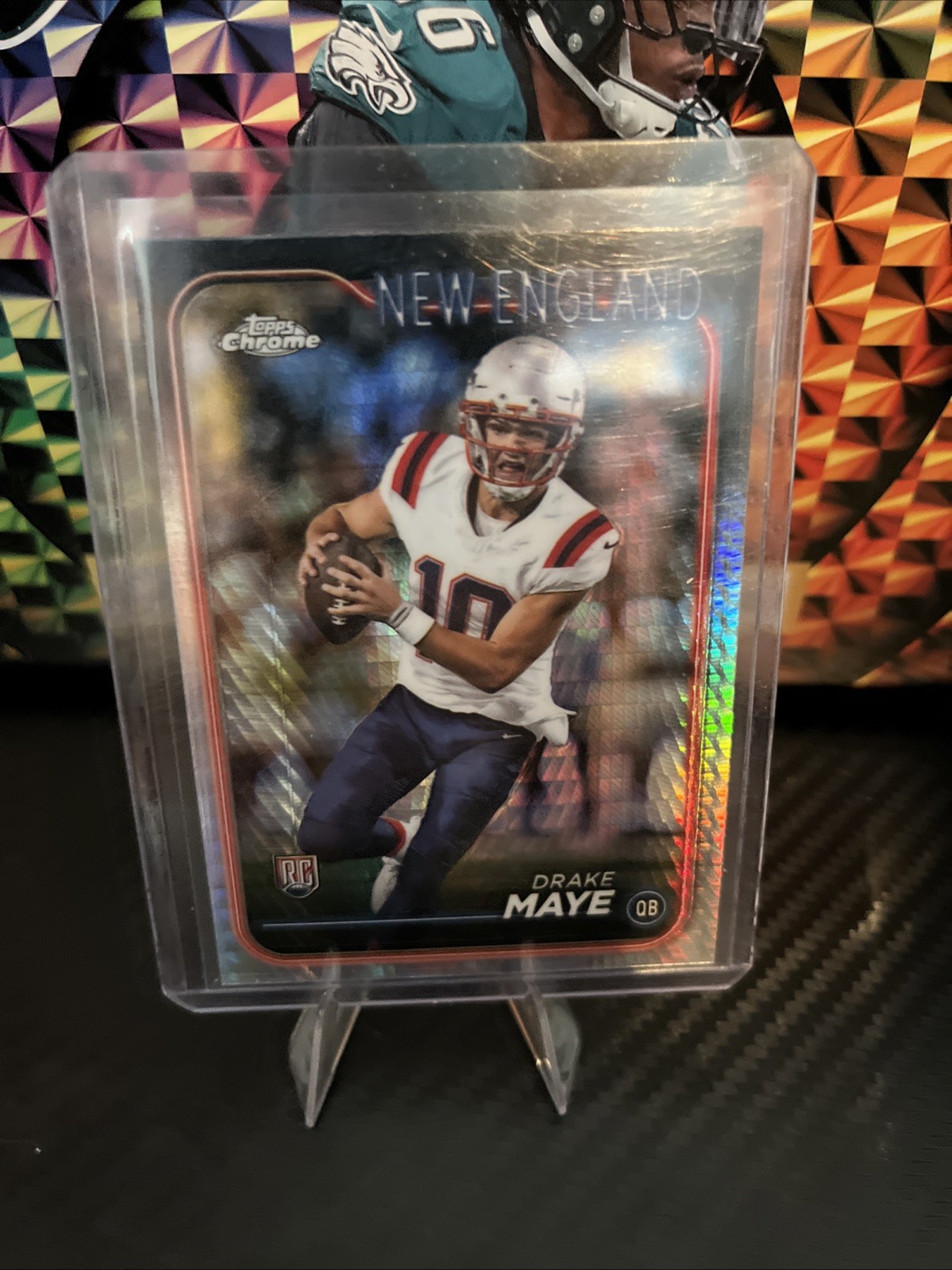 2024 Topps Chrome - Rookies Drake Maye #203 Prism Hyper Refractor (RC)