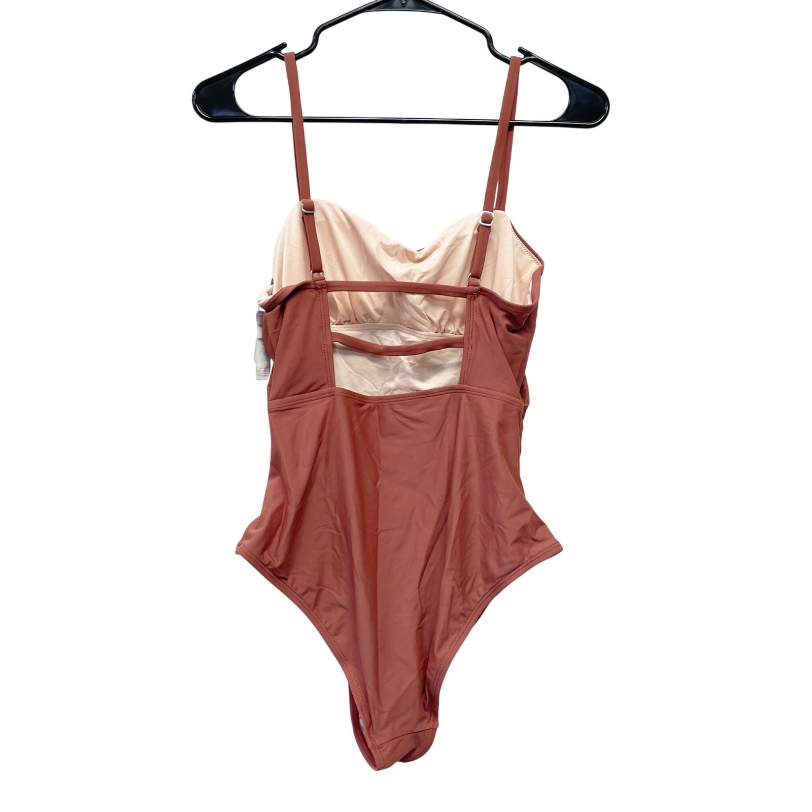 Cupshe Women's Sandy Shirred Strappy Cutout One Piece Swimsuit Brick Size Small