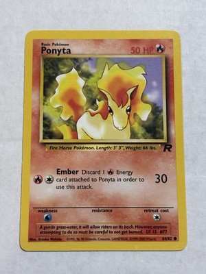 Ponyta 64/82 Team Rocket Regular Common Basic English Pokémon TCG (MP)