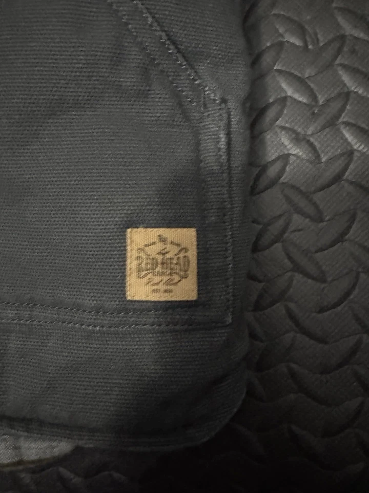 Red Head Ranch Western Canvas Quilted Puffer Vest Distressed Size Medium - Image 2 of 4