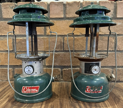 #ad #ad Lot of 2 Vintage Coleman Lanterns 220F 1968 amp; 220H 1973 PARTS ONLY $59.95