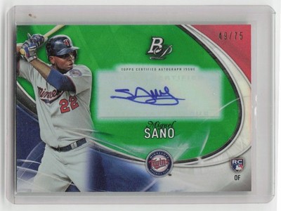 2016 Bowman Platinum #PA-MSA Miguel Sano Autographs Green #/75