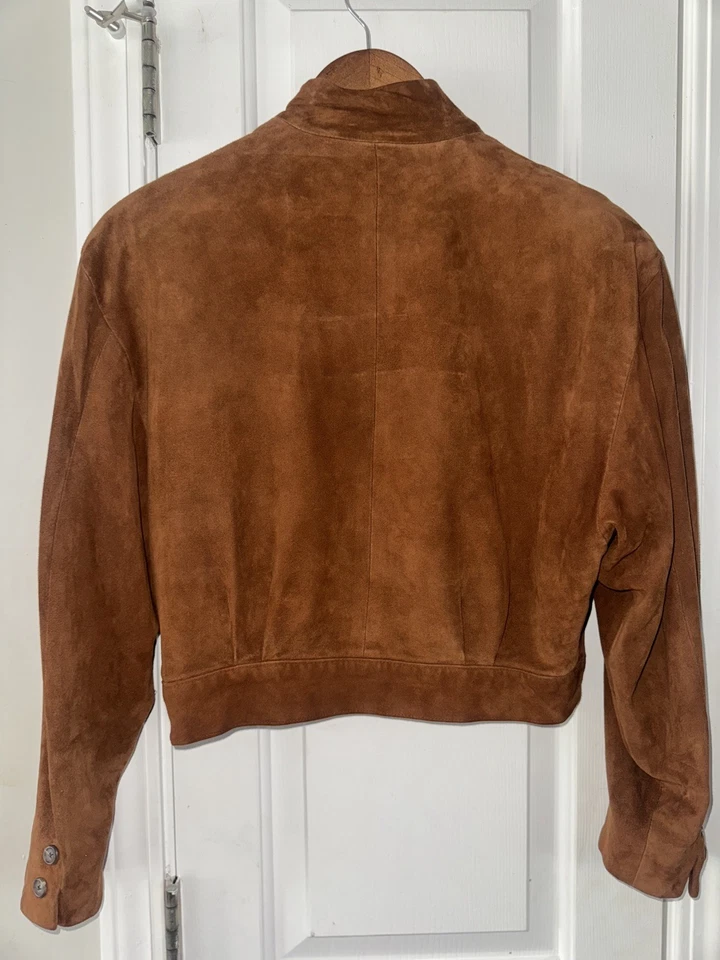 Chaqueta Ralph Lauren Etiqueta Púrpura 100% Gamuza - De Colección, Marrón Coñac, EE. UU., Talla 6 Foto 2 de 4