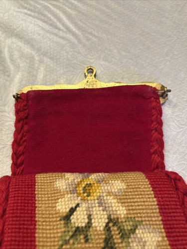 Vintage Corona Decor Tapestry Bell Pull Wall Hanging Brass Hardware Tassel Daisy - Picture 12 of 16