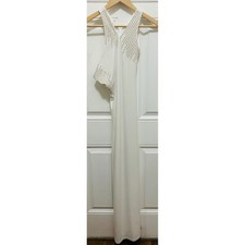 Guess Los Angeles White One Shoulder Embellished Maxi Dress Gown Formal Evening