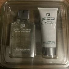 PACO RABANNE EAU POUR HOMME 2pc Men SET 3.4oz EDT Spr + 3.4oz S/GEL