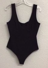 Lovers + Friends NWT Tank Bodysuit Black Basic Size Large Sleeveless