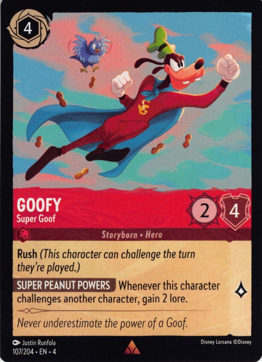 Disney Lorcana グーフィー スーパーグーフ ホロ Goofy Super Goof Disney Lorcana Ursula's Return EN4 Regular 107