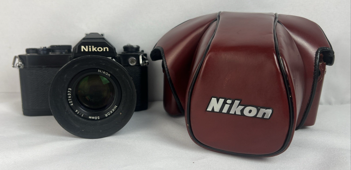 Nikon FM ブラック♡Nikkor 50mm f1.4 Nikon FM Black 35mm Film Camera Nikkor 50mm f1.4 Lens From