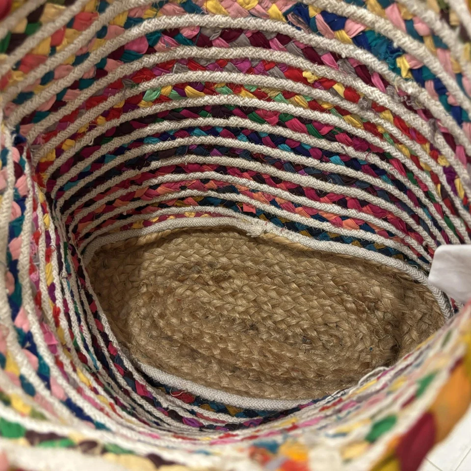 👜 Olivia Miller Handbag Collection Multicolor Braided Tote Boho Straw Beach Bag - Image 4 of 4