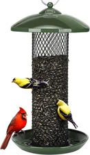 Mesh Tube Bird Feeders for Outdoors Hanging, All Metal, Wild Bird Feeder for Sun