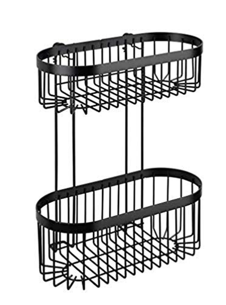 (TG. 26,5 x 33 x 14,5 cm) WENKO Scaffale da Parete a 2 Ripiani Classic Plus Blac