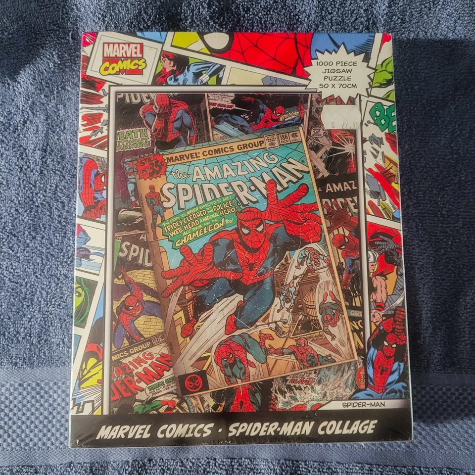 Marvel Comics The Amazing Spider-Man Collage 1000 Piece Jigsaw Puzzle SEALED — 第 3/4 张图片