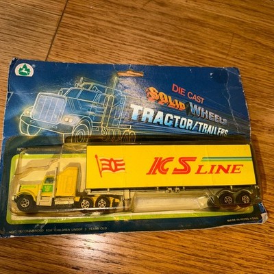 Vintage Die Cast Tractor Trailer ICS Line Semi Truck Sealed Hong Kong Toy