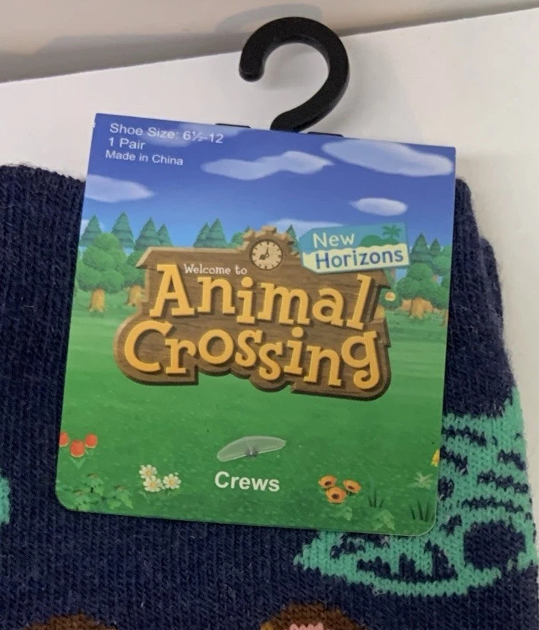 Calcetines Animal Crossing New Horizons Tom Nook Leaf Crew patrón raro talla 7-12 Foto 3 de 4