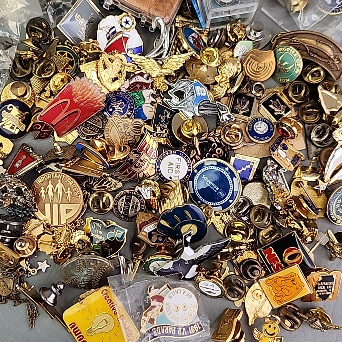 Lapel Pin Lot of Over 135 Vintage to Modern Variety
