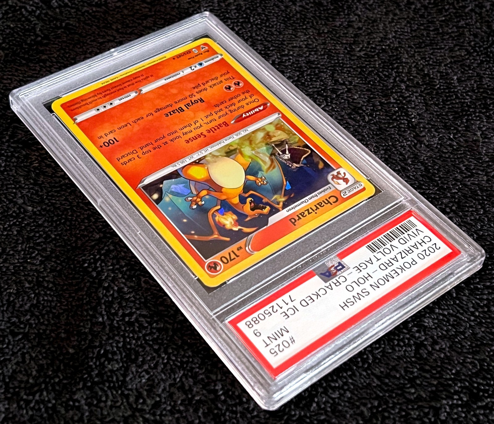 2020 CHARIZARD VIVID VOLTAGE • PSA 9 • #025/185 CRACKED ICE HOLO SWORD & SHIELD view 3