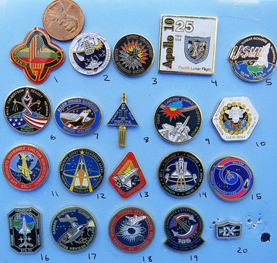 #ad #ad NASA enamel PIN lot of 20 vtg ISS SPACE station SHUTTLE Gemini Group D $29.99