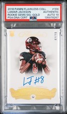 2018 GOLD #104 LAMAR JACKSON 2/10 PSA AUTHENTIC AUTO 10