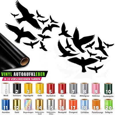Aufkleber Vogelschutz für Fenster, Glasflächen 21 verschiedene Vogel Stickers