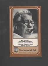 1975 Fleer Hall of Fame Immortals Football Card-Art Rooney-Pittsburg Steelers