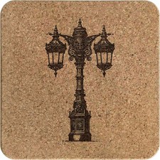 'Victorian Lamp Post' Square Cork Trivet / Pot Stand (TR00026711)