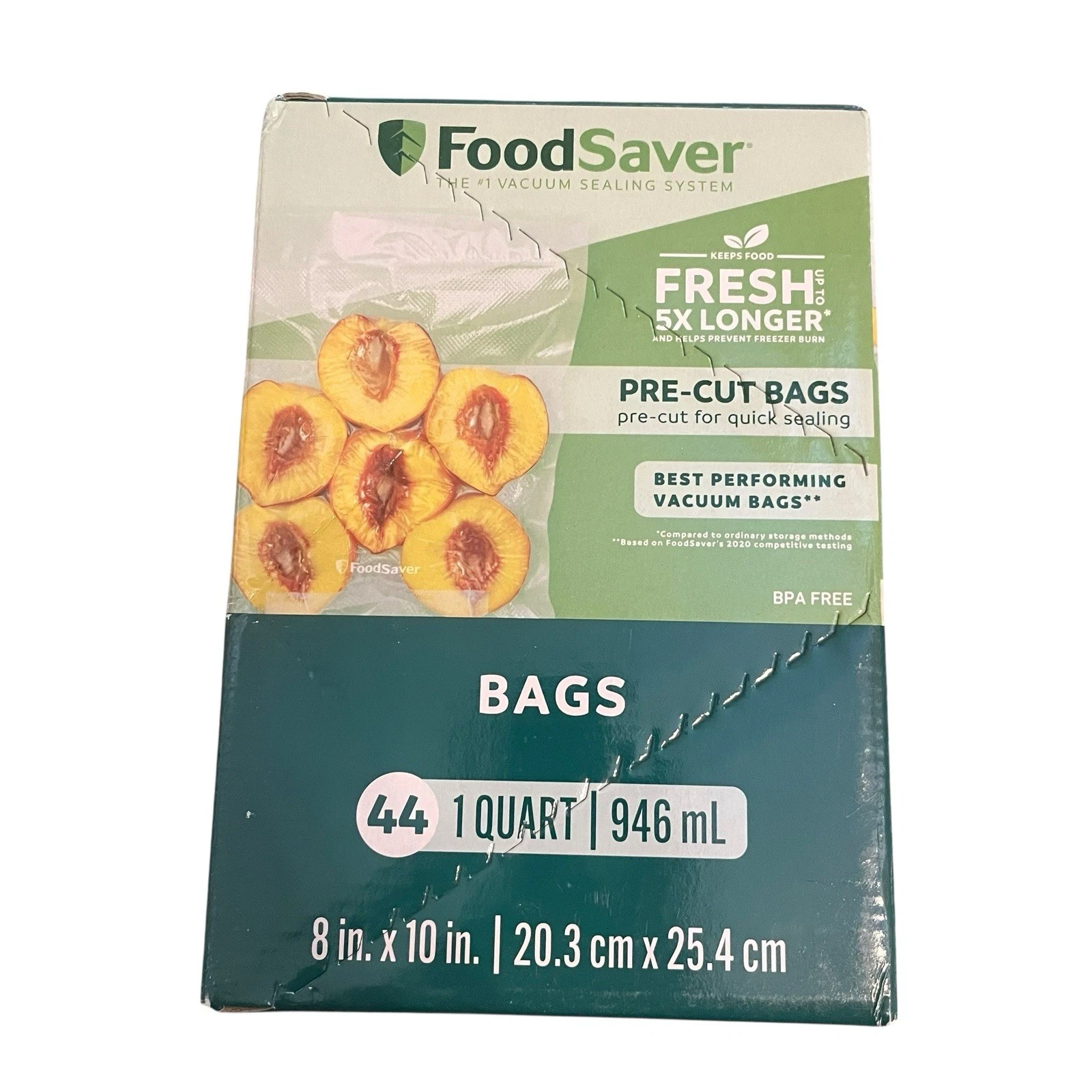 FoodSaver 1-Quart Precut Vacuum Seal Bags with BPA-Free Multilayer Constructi...