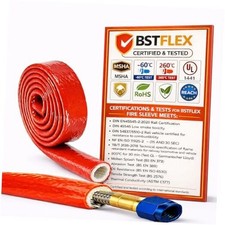 2" 51mm ID Heat Shielded Fire Thermo Armor Fire Sleeve Silicone Coated