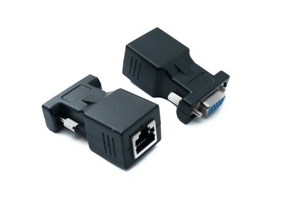 SYSTEM-S Ethernet VGA over IP Konverter 2x VGA Buchse zu LAN RJ45 Buchse 20m