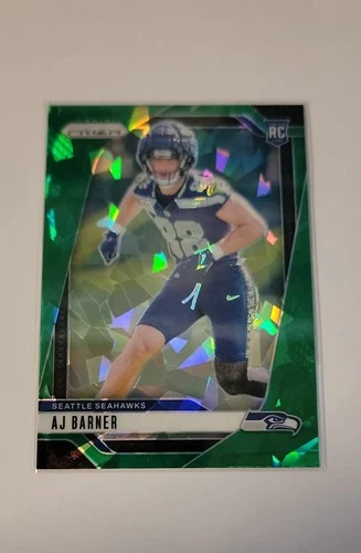 2024 Panini Prizm - Rookies AJ Barner #304 Green Ice Prizm (RC)