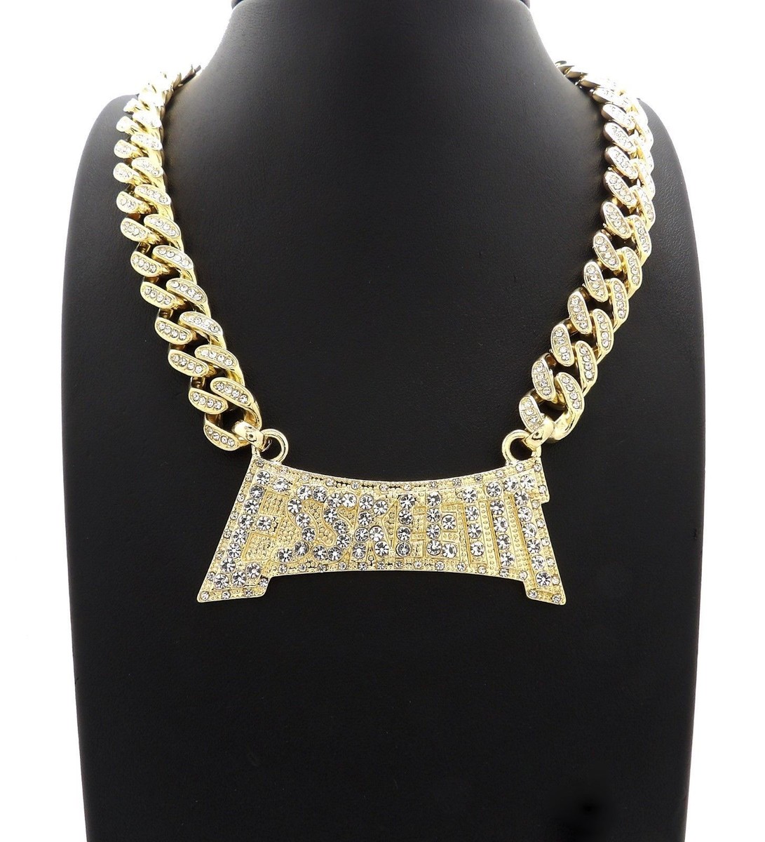 LIL PUMP ネックレス(esskeetit) LIL PUMP ESSKEETIT PENDANT 14K GOLD CUBAN LINK CHAIN
