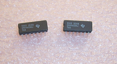 QTY (7)  SN54HC04J TI 14 PIN CERAMIC DIP CMOS HEX INVERTER NOS