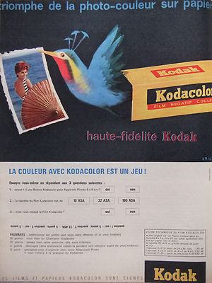 PRESSEWERBUNG 1962 KODAK KODACOLOR HIGH FIDELITY - ADVERTISING