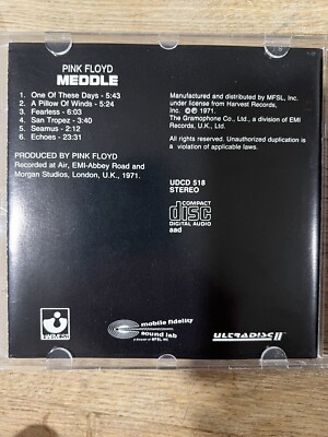 ピンク・フロイド Meddle ゴールドCD（UDCD-518） RARE Pink Floyd Meddle 1971 MFSL Harvest UDCD 518 24KT Gold